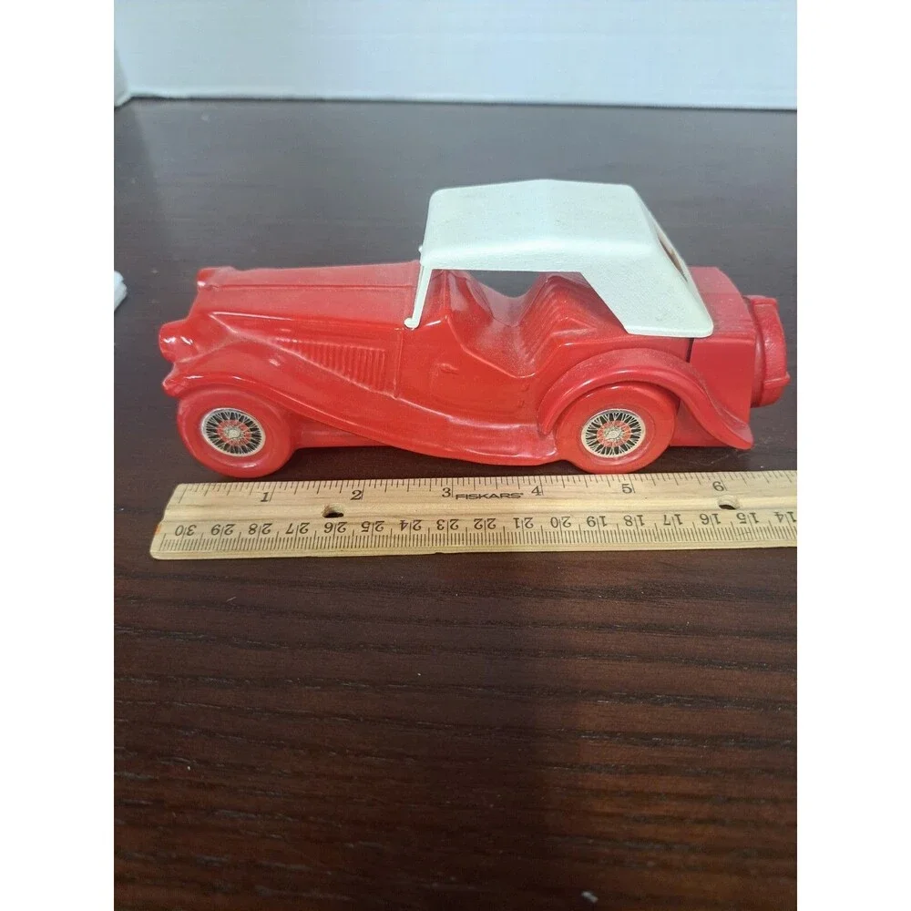 Vintage Red 1936 MG Car Glass Avon Bottle